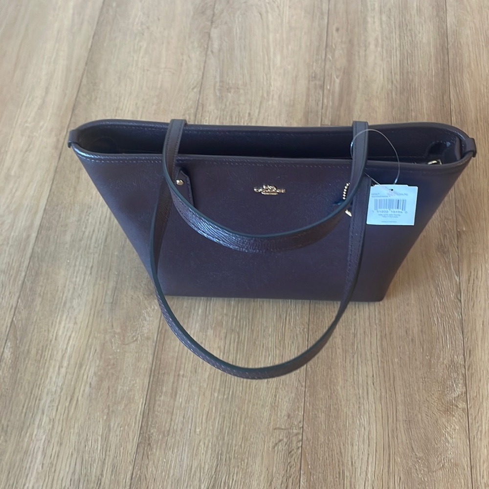 Nwt coach mini zip tote leather purse oxblood 22967